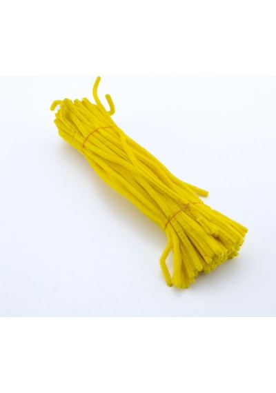 25'li Sarı Renkli Şönil, Eğitici Şönil Seti, Tüylü Tel, 30 Cm, Peluş Tel
