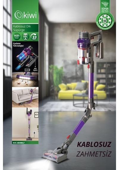 Kiwi KVC-4040BLF Katlanabilir Şarjlı Bldc Motor Dik Süpürge