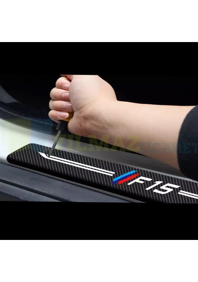 Bmw M Logo F15 Arma Karbon Kapı Eşiği Oto Sticker 4 Parça