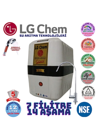 Lg Chem Cool Beyaz Siyah 12 Lt 7 Fl 14 Aşama Su Arıtma Cihazı