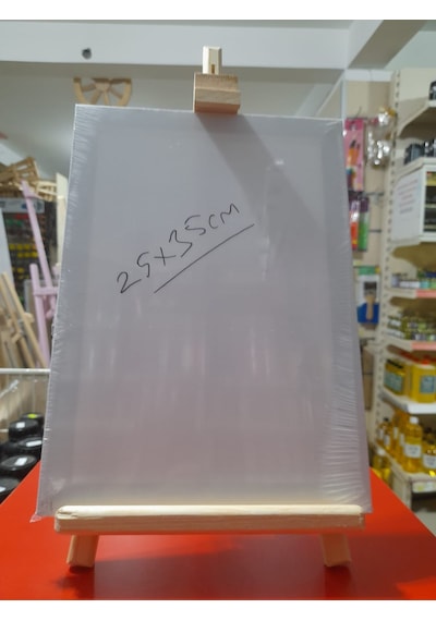 Masa Üstü Çam Ağacından Şövale 49 22cm Ebatı Ayak Açıklığı 19cm