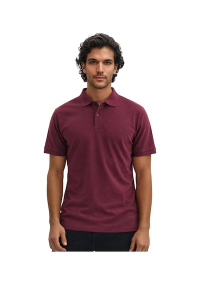 Ar-ma Erkek Battal Büyük Beden Basic % 100 Pamuk Pike Polo Yaka Tişört Y29374870302 Bordo