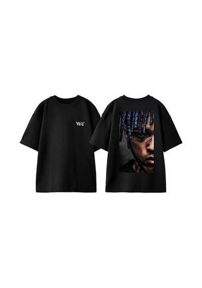 Thewert Xxxtentacion 7 Tasarım Sırt Baskılı Pamuk Siyah Oversize T-shirt