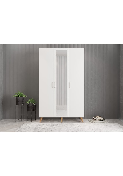 Açelya Portmanto Vestiyer Çam Beyaz - M4 120cm Montaj Dahil