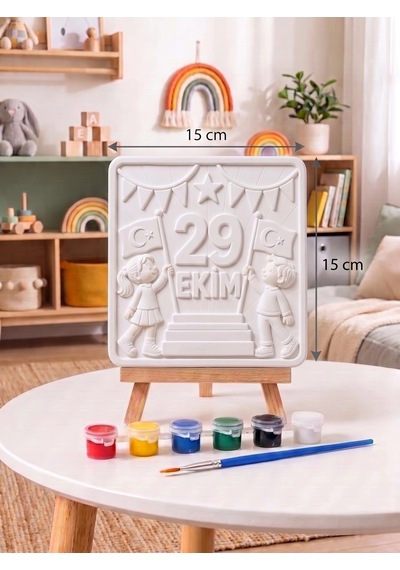 15x15 29 Ekim Taş Boyama Seti Çocuk Ve Yetişkin Hobi Kiti