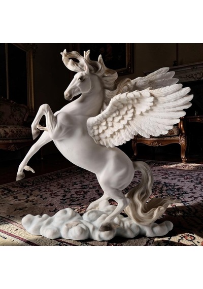 Dekoratif Pegasus At Biblo Wise Veronese Mitolojik Kanatlı At Poliresin Obje 28 Cm .