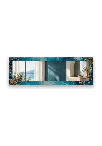 Umman Yatay Panoramik Aynalı Dekoratif Cam Tablo - 110 X 36 Cm