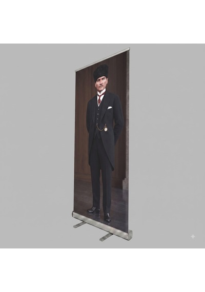 Atatürk Poster Baskılı Roll Up Banner 85x200cm No:6 Diğer