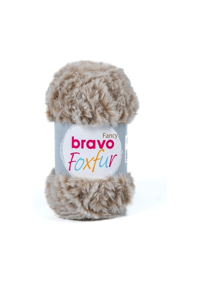 Foxfur Kürk İplik 100 Gr 50 Metre Renk Kodu: 78 Açık Kahve Beyaz Melanj