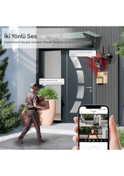 O-kam 5011 128gb 9mp 3 Lensli Akıllı Güvenlik Kamerası Wifi Gece Görüş Sesli Kişi Takibi