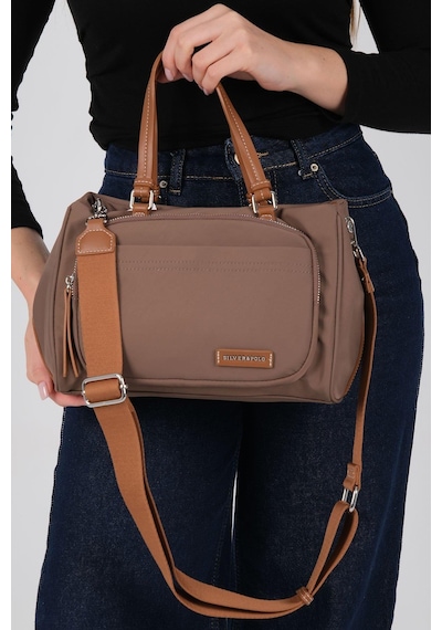 Silver Polo Sp1227 Kadın Omuz Çantası Saten Kahve-taba