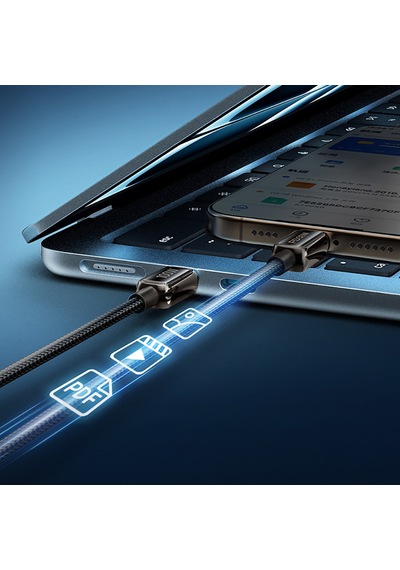 Recci Rs42cc Lamp Display Serisi Type-c To Type-c Pd 240w Hızlı Şarjlı Data Ve Şarj Kablo 1.5m Siyah
