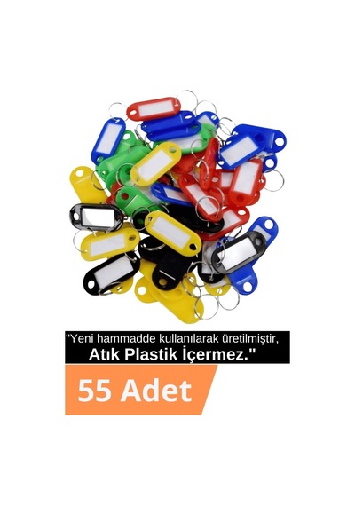 Plastik Anahtarlık - Isimli Renkli Anahtarlık Emlakçı Anahatlığı 110 Adet