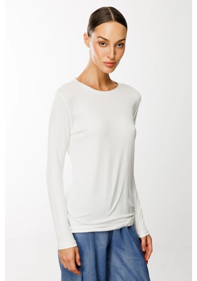 On Fashion Uzun Kol Kadın Basic Bluz 25y.on.blz.51303.01 Ekru