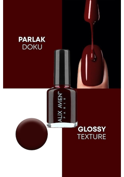 Alix Avien Bordo Oje 108 Yüksek Pigmentli Uzun Süreli Kalıcılık Hızlı Kuruma Nail Lacquer 108