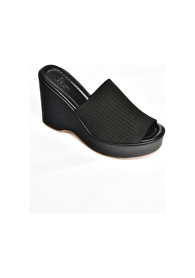 Fox Shoes S250460104 Siyah Triko Kumaş Dolgu Tabanlı Kadın Terlik Siyah Fox Shoes S250460104 Siyah Triko Kumaş Dolgu Tabanlı Kadın Terlik Siyah