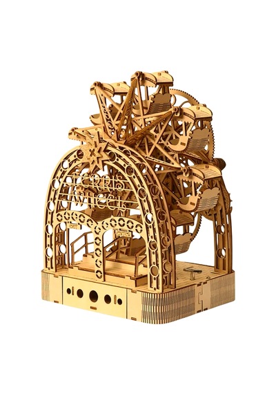 Algwood 3d Ahşap Dönme Dolap Maketi - Nostaljik Luna Park Serisi 206 Parça Lazer Kesim Koleksiyonluk Nostalji Serisi Maket Yapım Seti