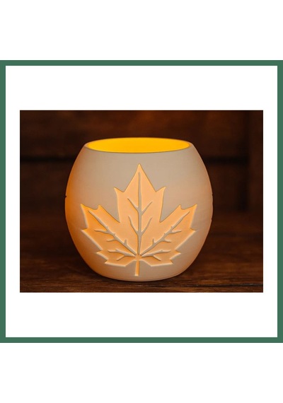 En-cag 3d Baskı Akçaağaç Yaprağı Kabartmalı Tealight Mumluk Dekoratif Sonbahar Feneri Şamdan Masa Süsü Bss Çok Renkli