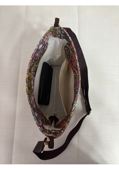 Lumya Atelier Etnik Desenli Omuz Çantası Kahve