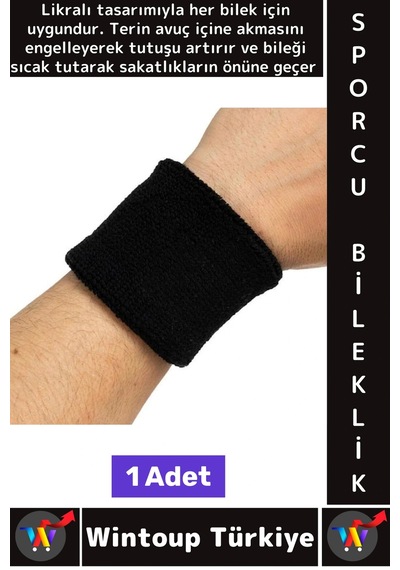 Konforlu Tenis Futbol Basketbol Koşu Fitness Likralı Esnek Ter Emici  Sporcu Bilekliği Çok Renkli