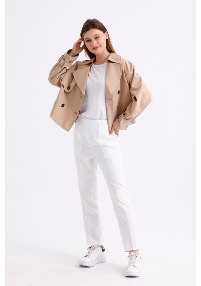 Pastelastore %100 Pamuk Gabardin Astarlı Oversize Geniş Kalıp Kadın Crop Kısa Trençkot 1122 Açık Bej Pastelastore %100 Pamuk Gabardin Astarlı Oversize Geniş Kalıp Kadın Crop Kısa Trençkot 1122 Açık Bej