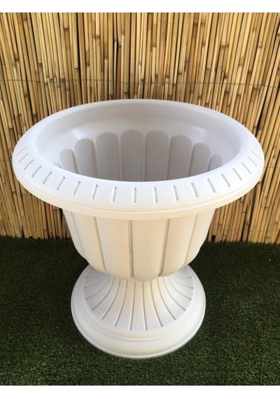 Tr Nergis Saksı 47,6x47,4 Cm 25,3 Lt Krem Saksı Ayaklı Saksı Plastik Saksı Çiçek Saksısı Bahçe Saksısı Diğer