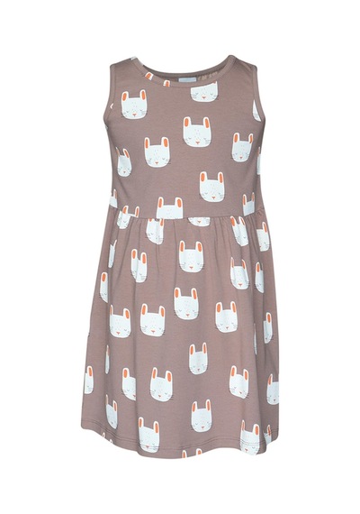 Lovetti Kız Çocuk Sleepy Bunny Desen Kolsuz Elbise 5757-127 Çok Renkli