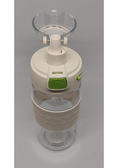 Shotay St-7202 600ml Tritan Beyaz Şeffaf Matara Taşıma Aparatlı Beyaz  -  Şeffaf
