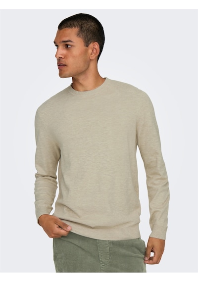 Only & Sons Onslouı Reg 12 Mel Crew Knıt Noos Erkek Bej Kazak - 22029951 Bej