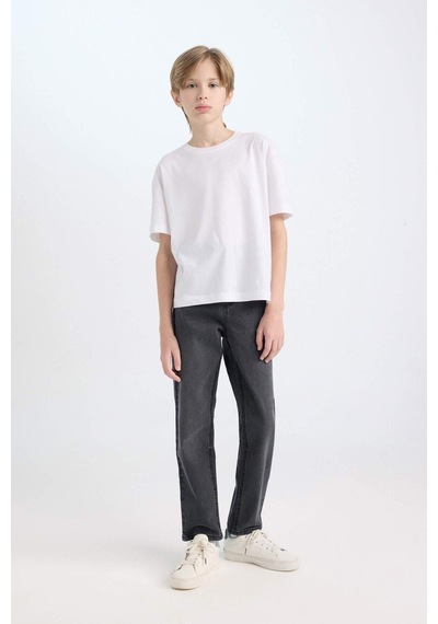 DeFacto Erkek Çocuk Loose Fit Düz Paça Cepli Basic Düz Jean Pantolon C3698A824WNNM36 DeFacto Erkek Çocuk Loose Fit Düz Paça Cepli Basic Düz Jean Pantolon C3698A824WNNM36