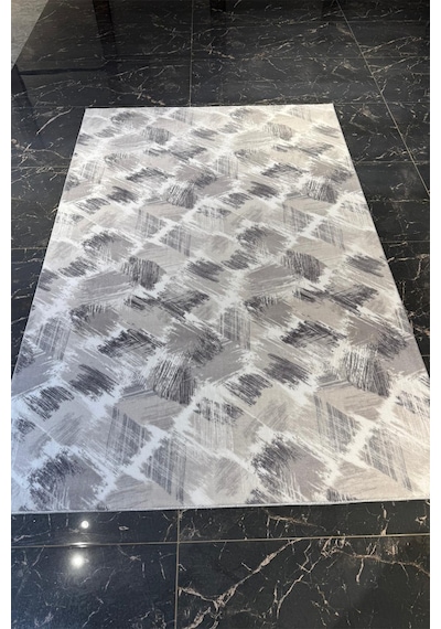 Villadia Home Textile Kaymaz Taban Modern Desen Halı Yolluk Leke Tutmaz Kolay Temizlenir Koridor Salon Yatak Mutfak Odası Vd4043gri Gri