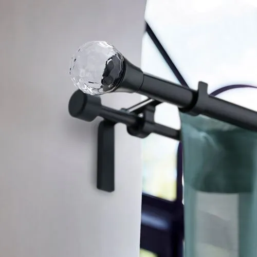 Ikea Solblommossa Perde Çubuğu Topuzu, Siyah-cam, 8.7 Cm, 1 Çift