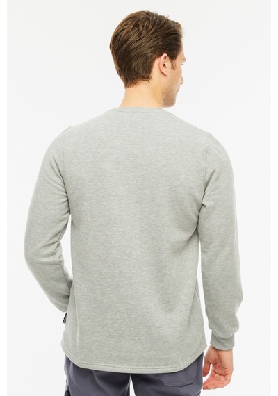 Uniprom Sweatshirt Bisiklet Yaka Içi Polarlı 3 Iplik Pamuklu Normal Kesim Erkek Gri