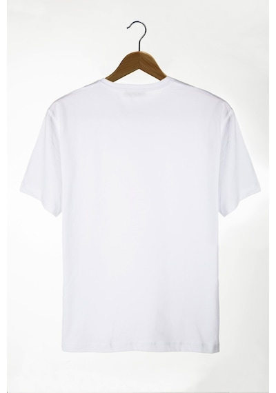 Erkek Bisiklet Yaka Oversize Rahat Kalıp Basic T-shirt 22y-3400761-1 Beyaz Beyaz