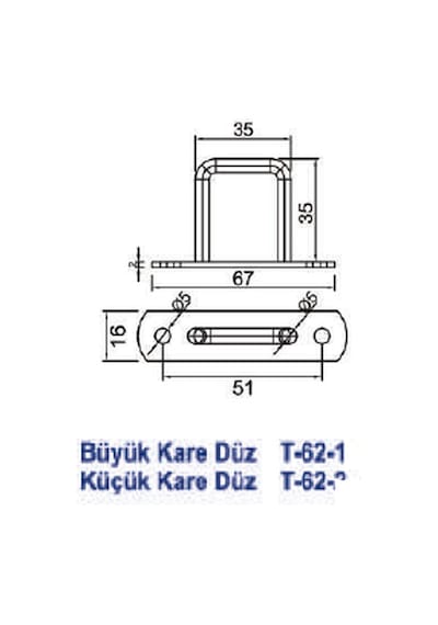 NEKSAN Düz Kare Çadır Kancası - Büyük