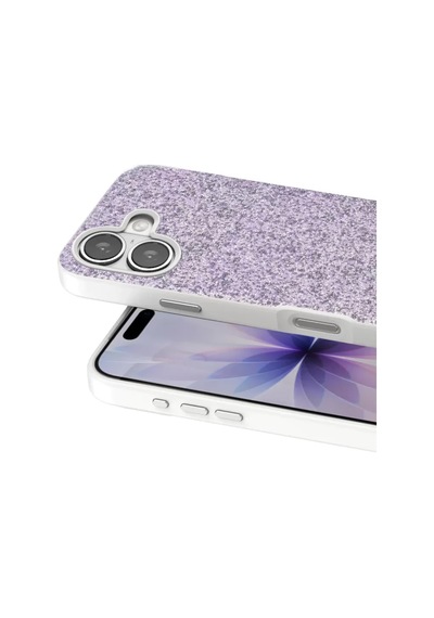Onegif Apple iPhone Uyumlu  17 Uyumlu Bright Simli Kapak - Lila