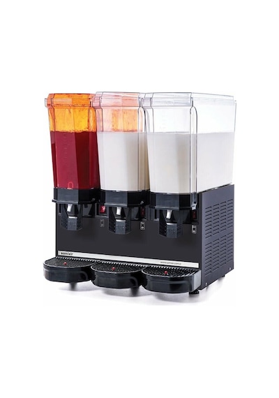 Samıxır Klasik Triple, 1 Fıskiyeli, 2 Karıştırıcılı Soğuk İçecek Dispenseri 20+20+20 Litre Siyah