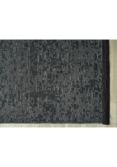 Aura Pixel Antrasit Grey- Pamuk Tabanlı Yıkanılabilir Şönil Kilim
