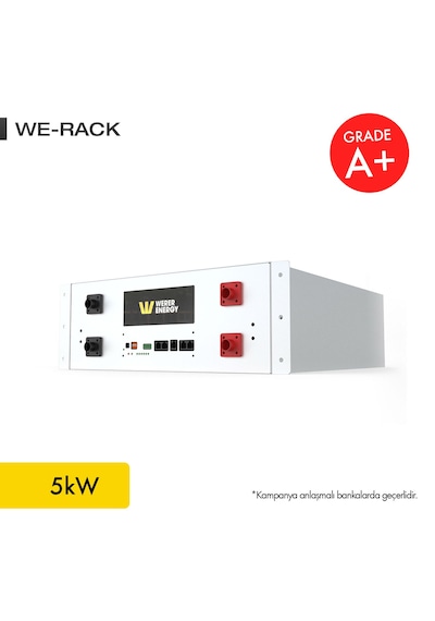 Werer Energy   51,2V 100Ah - 5kW LiFePO4 Rack Series Bluetooth'lu Lityum Demir Fosfat Akü