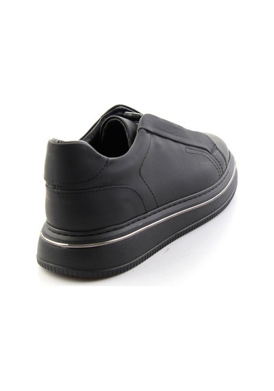Bambi Mat Siyah Hakiki Deri Erkek Sneaker E01774101503