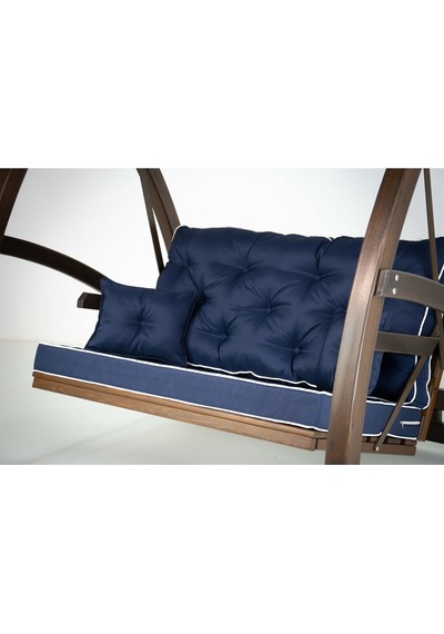 Elegance Ladin Ahşap Salıncak Dış Mekan Bahçe, Teras Salıncağı -lacivert Lacivert