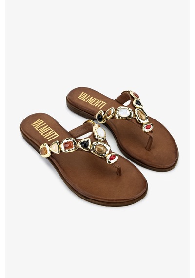Valmenti Kadın Hakiki Deri Taba Düz Terlik 1141 587 Bn Trlk Y26 Tan Leather
