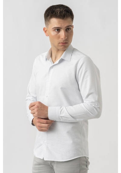 White Stone Affoltern Am Albis G16252 Regular Fit Armürlü Pamuklu Gömlek Mavi-mavi Mavi