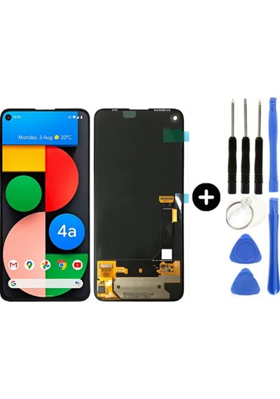 Google Pixel 4a 5g G025e G025h G6qu3 G025l G025ı Uyumlu Servis Lcd Ekran Dokunmatik + Tamir Seti