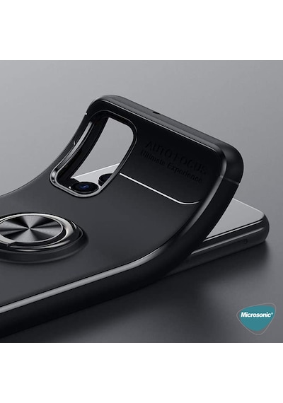 Microsonic Samsung Uyumlu Galaxy A52 Kılıf Kickstand Ring Holder