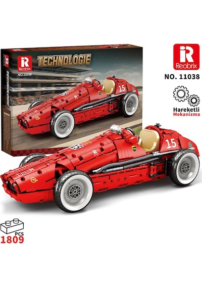 Reobrix Technic 11038 Ferrari 500 F2 Araba Yaratıcı Yapı Blok Seti Building Blocks - 1809 Parça