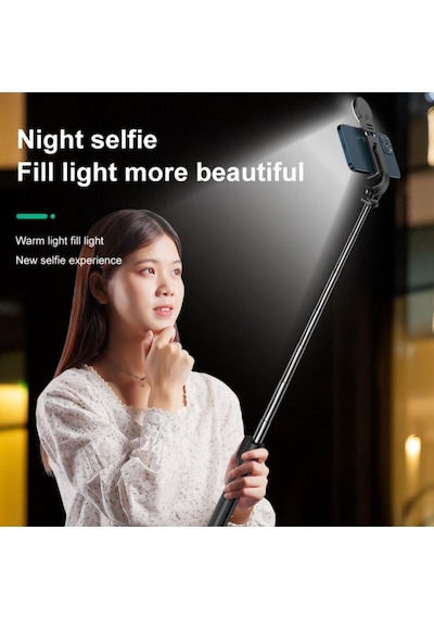Led Işıklı Kumandalı Selfie Çubuğu Tripod 113 Cm Uzayabilir, 360 Döner Başlık, Paslanmaz Çelik Gövde, And