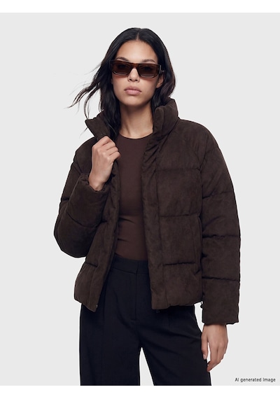 Lcw Vision Kahverengi Oversize Kadın Şişme Mont