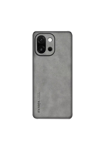 Microcase Oneplus 13t İçin Luxury Leather Series Deri Desenli Plastik Koruma Kılıf - Al8125 Gri