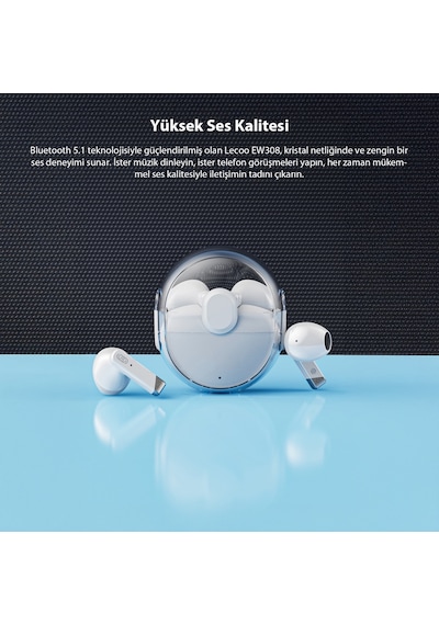Lecoo EW308 Kablosuz Bluetooth 5.1 TWS Mikrofonlu Kulak İçi Kulaklık